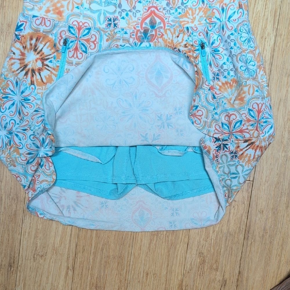 Talbots Blue and Orange Floral Skort Size S - Picture 4 of 6